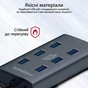 Концентратор Promate USB Hub 7 ports ezhub-7.grey (ezhub-7.grey) - зменшене зображення 7