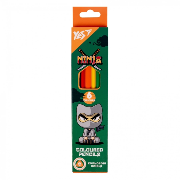 Карандаши цветные Yes Ninja 6 цв. (290708) - изображение 1