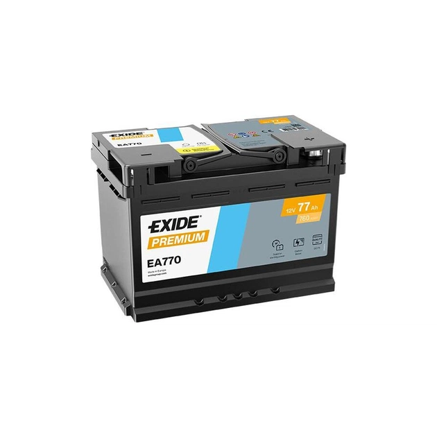 Аккумулятор автомобильный EXIDE PREMIUM 77A (EA770) - изображение 1