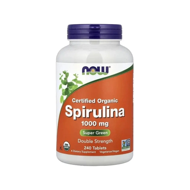 Витаминно-минеральный комплекс Now Foods Spyrulyna organycheskaya, 1000 mg, Certified Organic Spirulina, 240 table (NF2717) - изображение 1