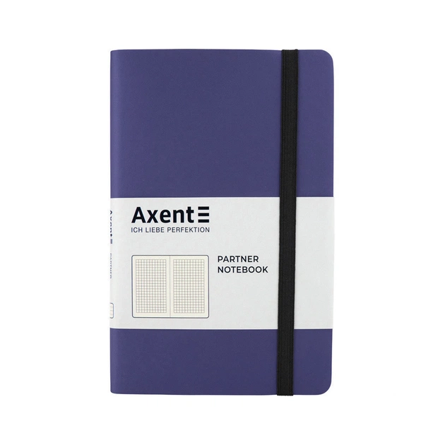 Блокнот Axent Partner Soft Skin 125x195 мм 96 аркушів у клітинка Темно-син (8206-38-A) - изображение 1