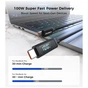 Дата кабель USB-C to USB-C 1.2m PD100W digital display silicone Choetech (XCC-1064) - зменшене зображення 4