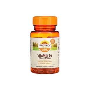 Вітамін Sundown Вітамін D3, 1000 МО, Vitamin D3, Sundown Naturals, 200 гелевих капсул (SDN-15605) зображення 1