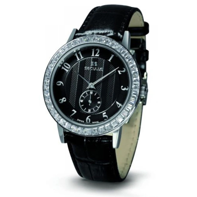 Наручные часы Seculus 1675.2.1069 black, ss cz stones, black leather - изображение 1