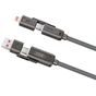 Дата кабель USB 2.0 AM to USB-C + USB 2.0 AM to Lightning 1.0m 60W gray XO (NB275_4-in-1_Gray) - preview 2