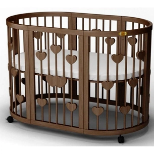 Ліжечко Ingvart SMART BED OVAL з сердечками шоколад (2341361) зображення 1