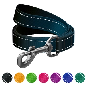 Повідець для собак WAUDOG Nylon Mono світловідбивний, S, Ш 15 мм, Д 300 см, чорний (46431) зображення 1