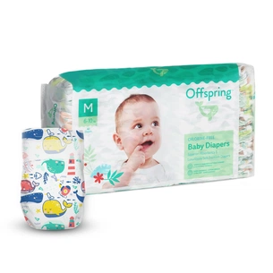 Підгузки Offspring Willy the Whale, розмір M, 6-10 кг, 42 шт. (DP-OI-FAT-M42P-WTW) зображення 1
