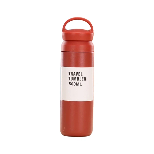Термос Merlion Travel Tumbler 500 мл, подвійна кришка з ручкою, червоний (SUS304-500Red) - изображение 1