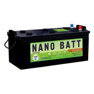 Акумулятор автомобільний NANO BATT Standart 190A (євробанка) 1250А зображення 1