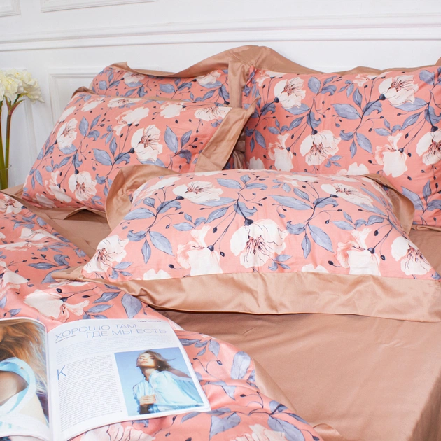 Постільна білизна MirSon Satin print Elit Coral reef 200х220 Євро (2200005394694) - зображення 1