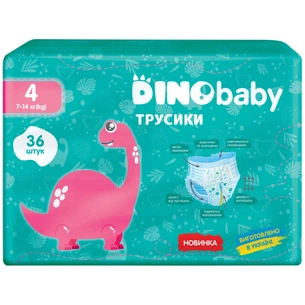 Підгузки Dino Baby Розмір 4 (7-14 кг) 36 шт (4823098413950) зображення 1