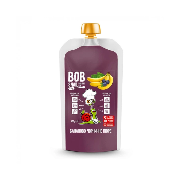 Дитяче пюре Bob Snail Банан-Чорниця 400 г (4820219343080) - зображення 1