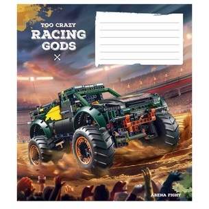 Зошит Школярик Racing gods 18 аркушів клітинка (018-3469K) зображення 1