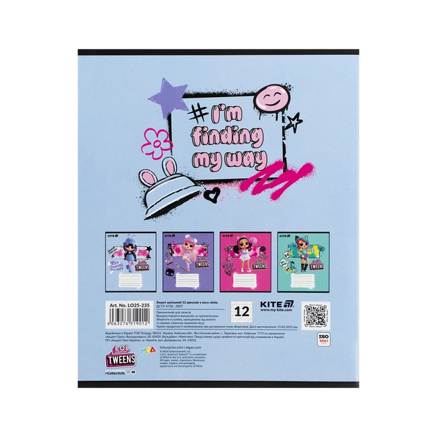 Зошит Kite LOL, 12 аркушів, коса лінія (LO25-235) - picture 9
