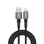 Дата кабель USB 2.0 AM to USB-C 1.0m 3A nylon black Grand-X (PC-08B) - уменьшенное изображение 1