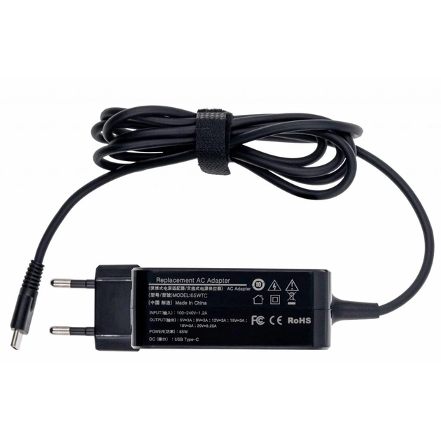 Блок живлення до ноутбуку Grand-X Type-C 65W Asus, Apple, Dell, HP, MI, Lenovo, Xiaomi (65WTC) - picture 2