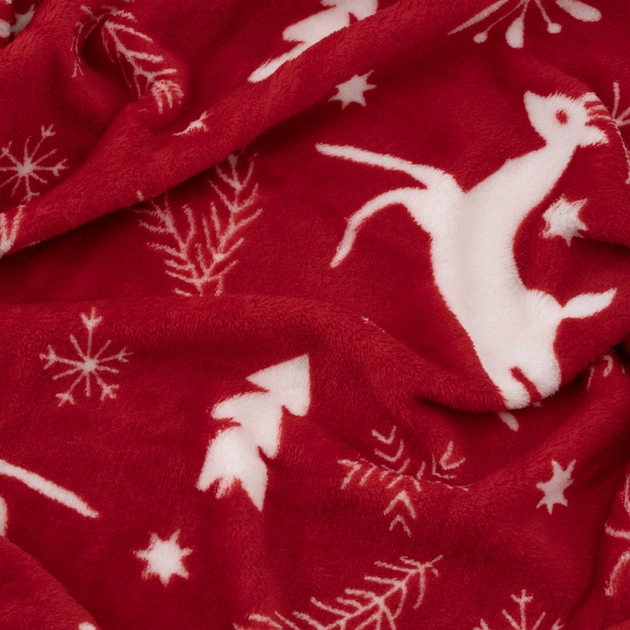 Плед Ardesto Christmas Flannel 160х200см, 100% поліестер, олені, червоний (ART0126PB) - зображення 5