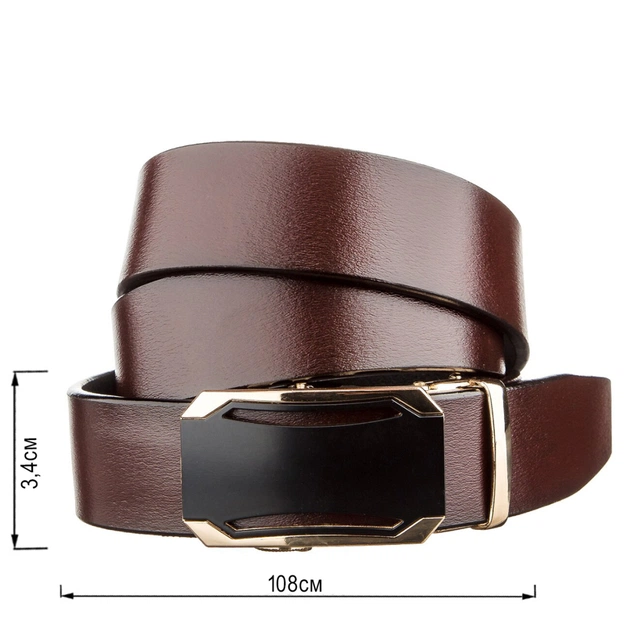 Ремінь Vintage З автоматичною пряжкою Коричневий (20209) - зображення 3