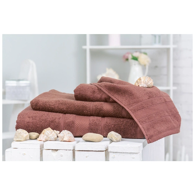 Рушник MirSon набір банний 5001 SoftNess Brown 40x70, 50x90, 70x140, 100x150 (2200003183252) - изображение 1