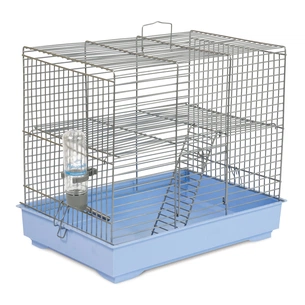 Клітка для гризунів Природа "Міккі" 37x25x30 см з драбинкою хром/світло-блакитна (4823082415144) picture 1