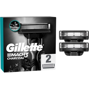 Змінні касети Gillette Mach3 Charcoal Деревне вугілля 2 шт. (8700216062664) изображение 1