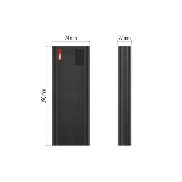 Батарея універсальна EMOS 27000mAh NTBF30, 100W, Pass-through, black (B0561B) - зображення 3