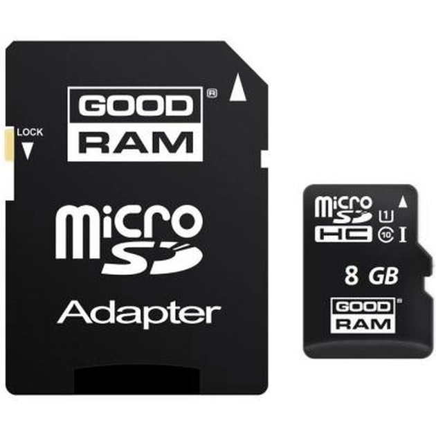 Карта пам'яті Goodram 8Gb microSDHC class 10 (SDU8GHCUHS1AGRR10) - зображення 1