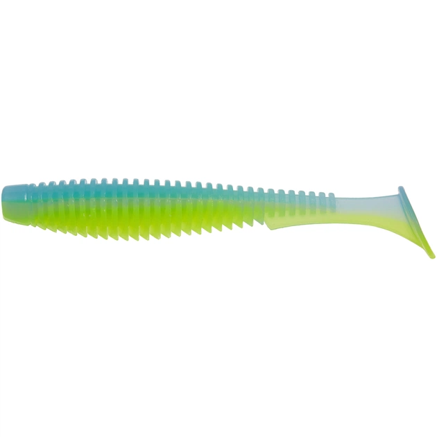 Силікон рибальський FishUP U-Shad 4" 206 - Sky/Chartreuse (8шт/уп) (1864.11.23) - зображення 1