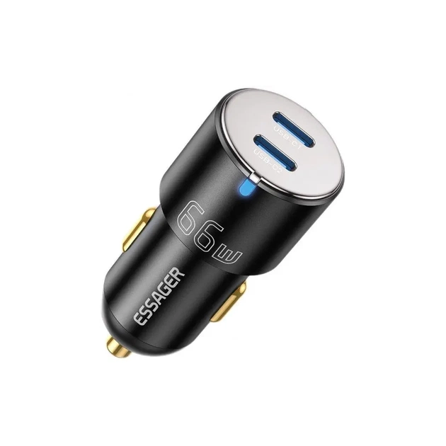Зарядное устройство Essager 2xUSB-C 66W black (ECC2C-FF01) - изображение 1