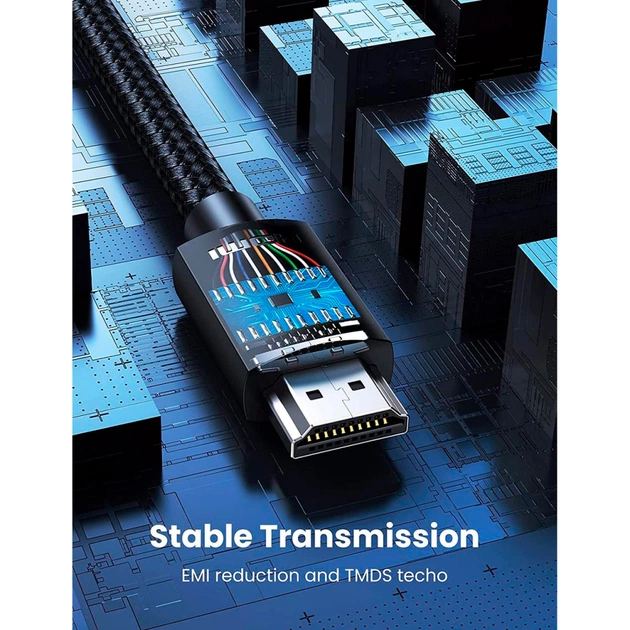 Кабель мультимедійний HDMI M to HDMI M 10.0m 4K30Hz braided HD119 black Ugreen (40104) - зображення 4