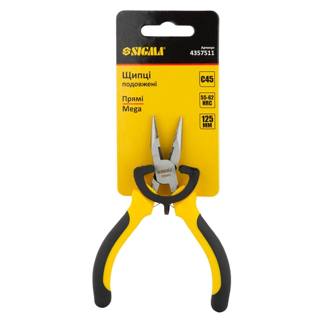 Плоскогубці Sigma довгогубці прямі 125мм Standard (4357511) (4357511) - picture 3