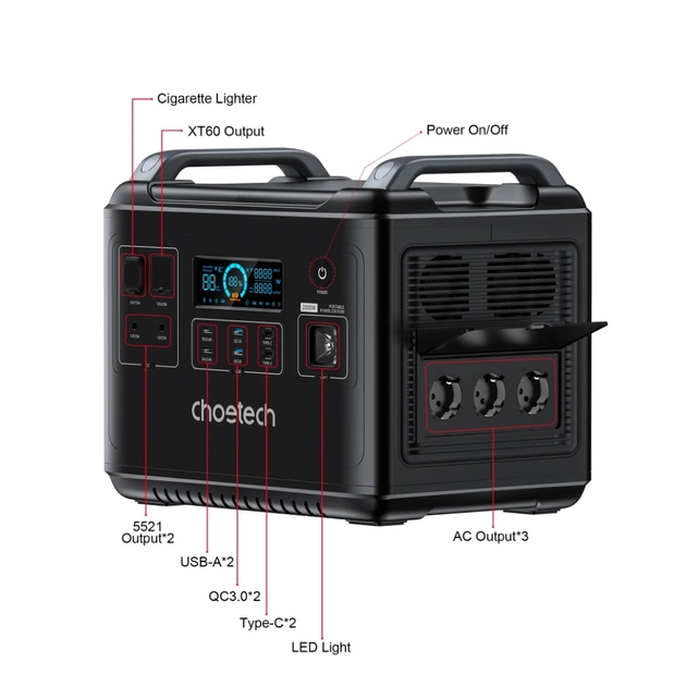 Зарядна станція Choetech BS006 2000W (BS006) - зображення 4