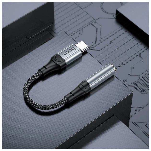 Перехідник USB-C to 3.5mm F 0.12m Black HOCO (6942007608886) - зображення 7