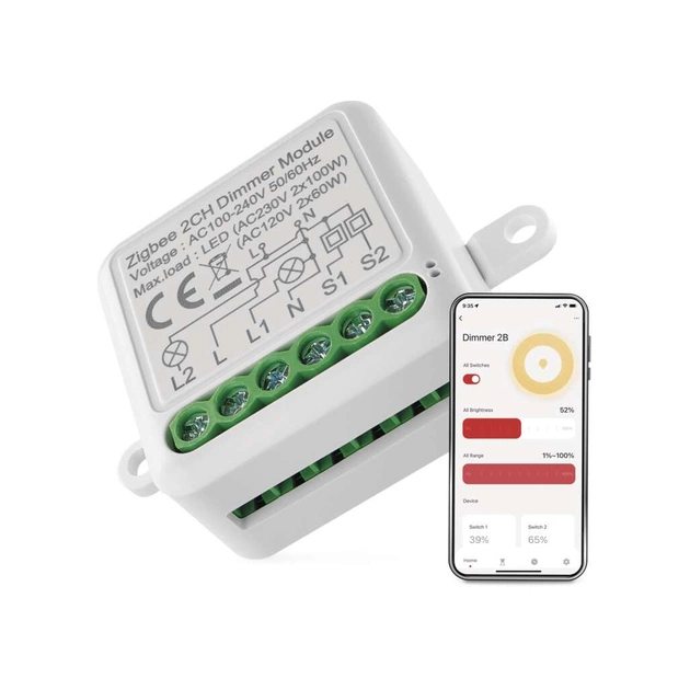 Модуль управления умным домом EMOS H5108 ZigBee 3.0 2-Channel Dimmer (H5108) - изображение 1