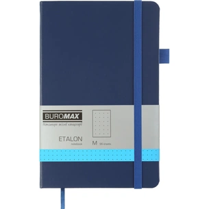 Книга записна Buromax Etalon 125x195 мм 96 аркушів в точку обкладинка зі штучної шкіри Синя (BM.291360-02) зображення 1