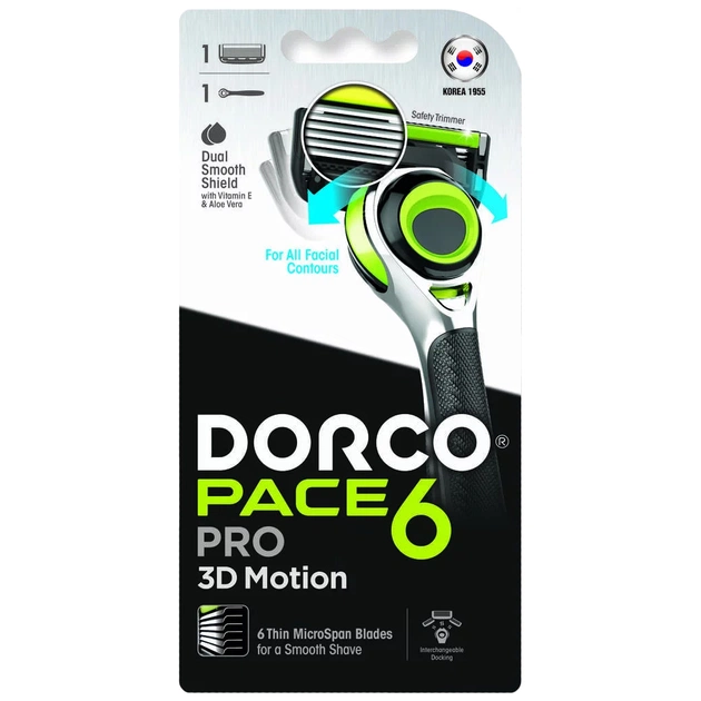 Бритва Dorco Pro 3D Motion 6 лез 1 шт. (8801038582696) - зображення 1