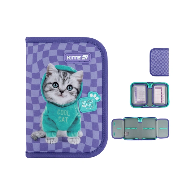Пенал Kite 622-2 Studio Pets, 1 відділення, 2 відворот (SP25-622-2) - изображение 1