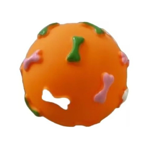 Игрушка для собак MISOKO&CO Мячик с косточками оранжевый 7.6 см (BEITJ00006P-O) - изображение 1