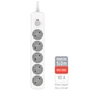 Мережевий фільтр живлення ColorWay CCA-3G1MM 5 розеток, 5m White (CW-PSEA1055W) - зменшене зображення 4