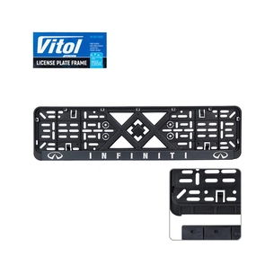Рамка номерного знака Vitol з рельєфним написом INFINITI (RN-VCH-15650-SR-IF-BN) зображення 1
