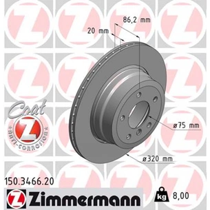 Гальмівний диск ZIMMERMANN 150.3466.20 зображення 1