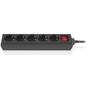 Мережевий фільтр живлення REAL-EL RS-Protect M 1.8m, black (EL122300026) - зменшене зображення 1