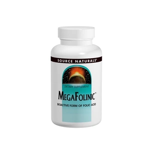 Вітамін Source Naturals Біоактивна Форма Фолієвої Кислоти (В9) 800мкг, MegaFolinic, (SN2028) зображення 1