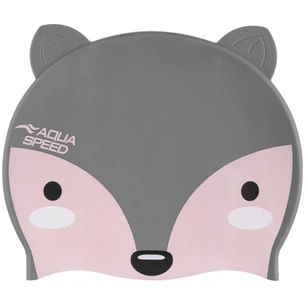 Шапка для плавання Aqua Speed Zoo Fox 115-26 9814 лисиця, сірий Діт OSFM (5908217698148) зображення 1