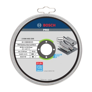 Круг відрізний Bosch Professional Stand по металу, 125х1.0х22.2мм, 10шт (2.608.603.255) зображення 1