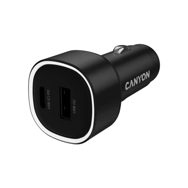 Зарядний пристрій Canyon 1xUSB + 1xUSB-C PD85W black (CNE-CCABR8AC) - зображення 1