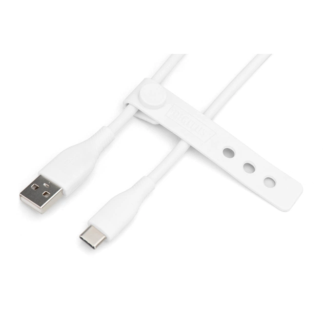 Дата кабель USB 2.0 AM to USB-C 1.0m 60W white Digitus (AK-300340-010-W) - picture 3