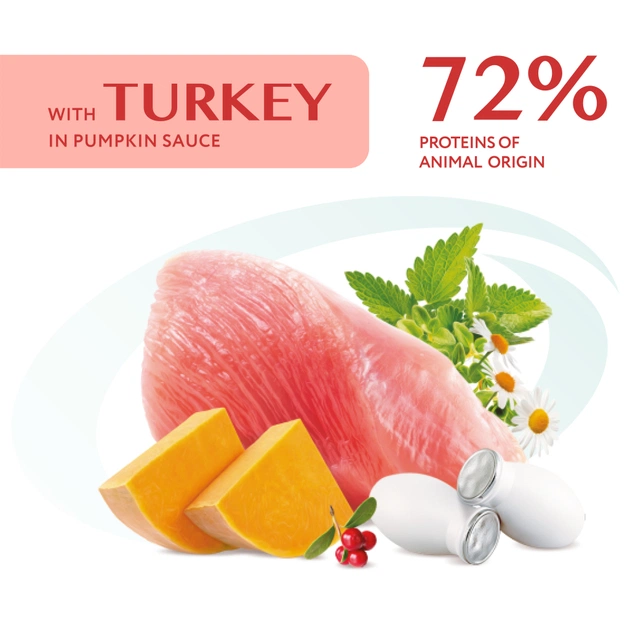 Вологий корм для кішок Optimeal з індичкою в гарбузовому соусі 85 г (4820215365857) - picture 4