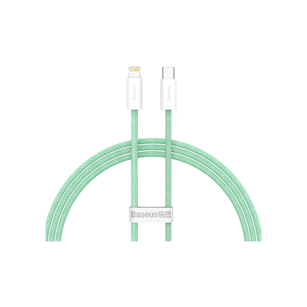 Дата кабель USB-C to Lightning 2.0m 20W green Baseus (CALD000106) - изображение 1